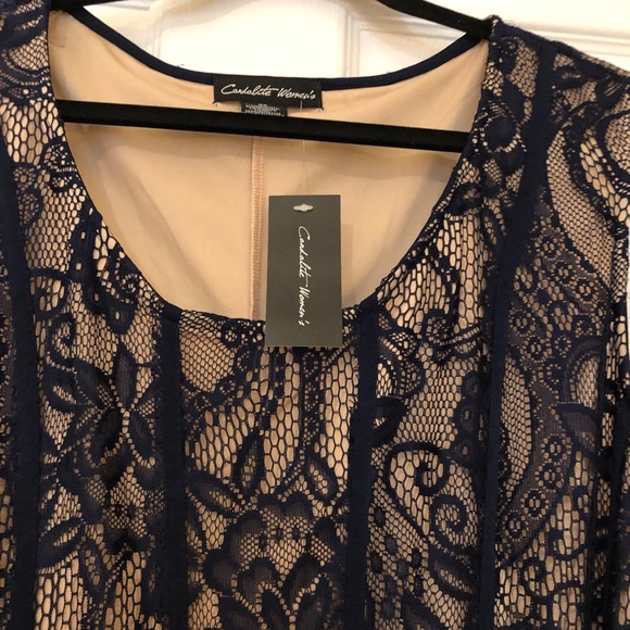 NWT Navy lace dress. sz2X - Picture 4 of 5